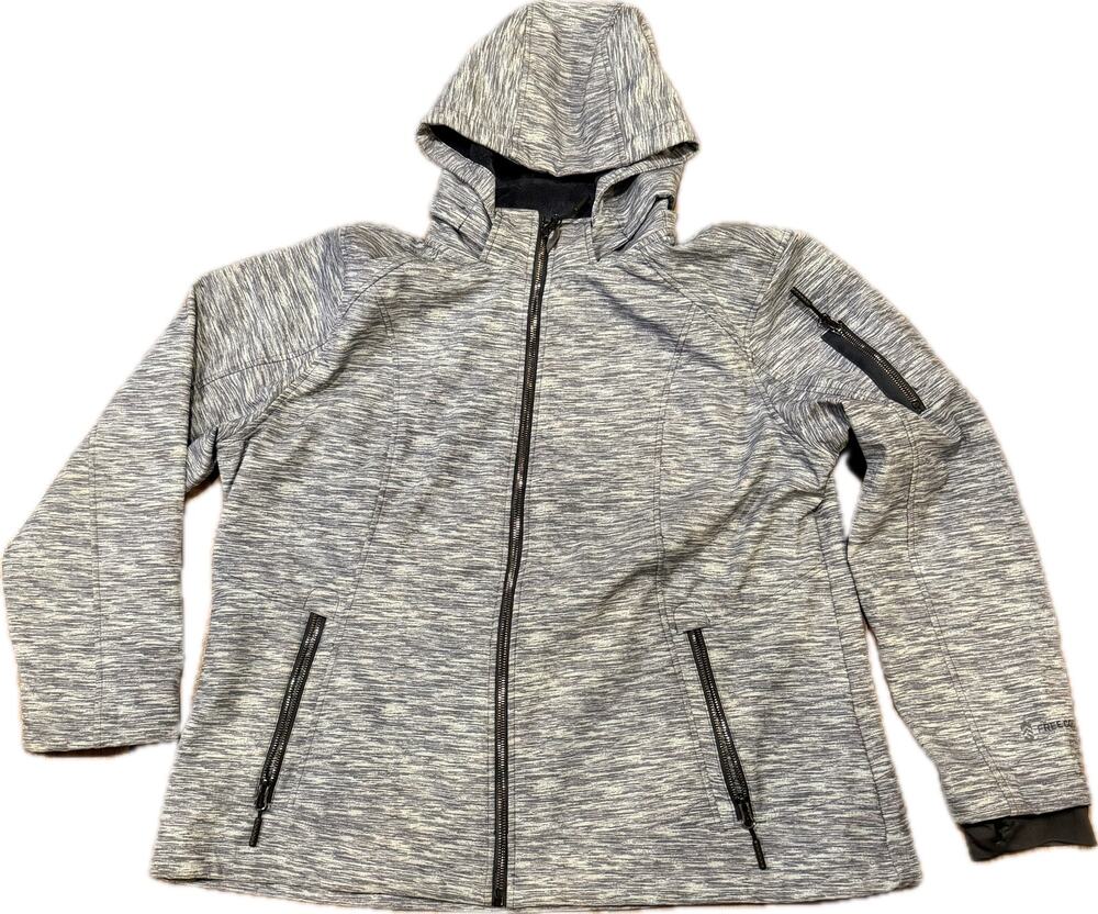 Free Country Womens XXL Super Softshell Jacket Detachable Hood Misty Lilac Gray